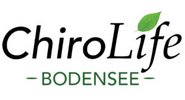 Logo ChiroLife Bodensee Logo von ChiroLife Bodensee mit grüner Blattform über dem Schriftzug, in moderner Typografie